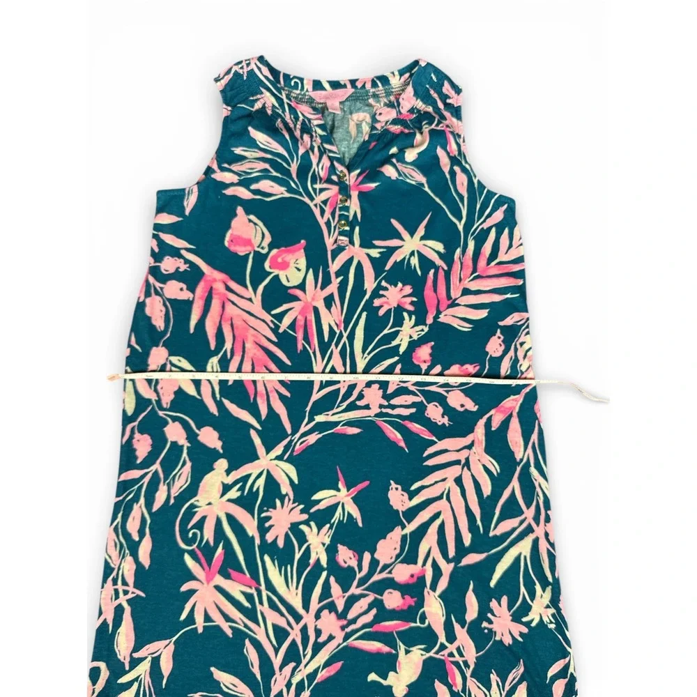 Lilly Pulitzer Girls Teal‎ Pink Tropical Print Shift Dress XL 12-14